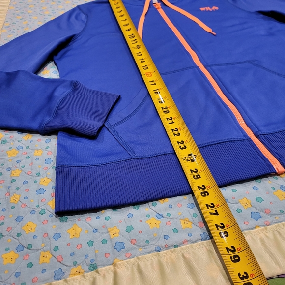 🔥 FILA 💎 Full Zip Jacket Hoodie Sweatshirt ✨️ Blue Orange Womens Large 🔥🔥🔥 - Picture 8 of 9